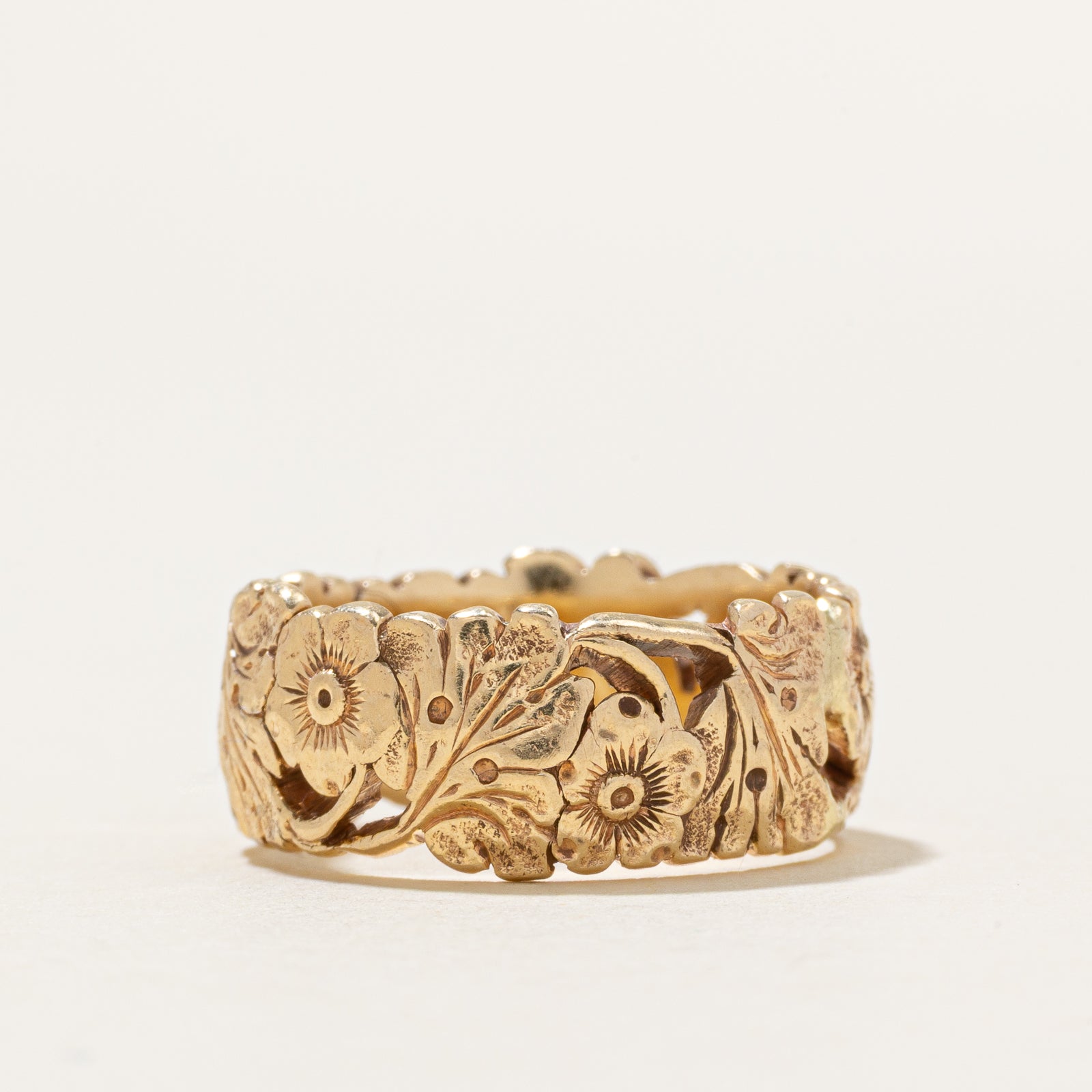 14k Yellow Gold Floral Band | 8.05 - 8.20mm | SZ 6.25