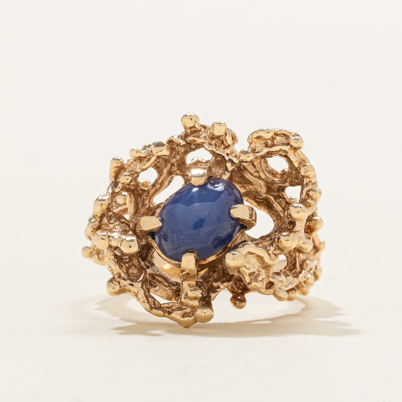 Synthetic Star Sapphire Textured Cocktail Ring | 1.50ct | SZ 6.25