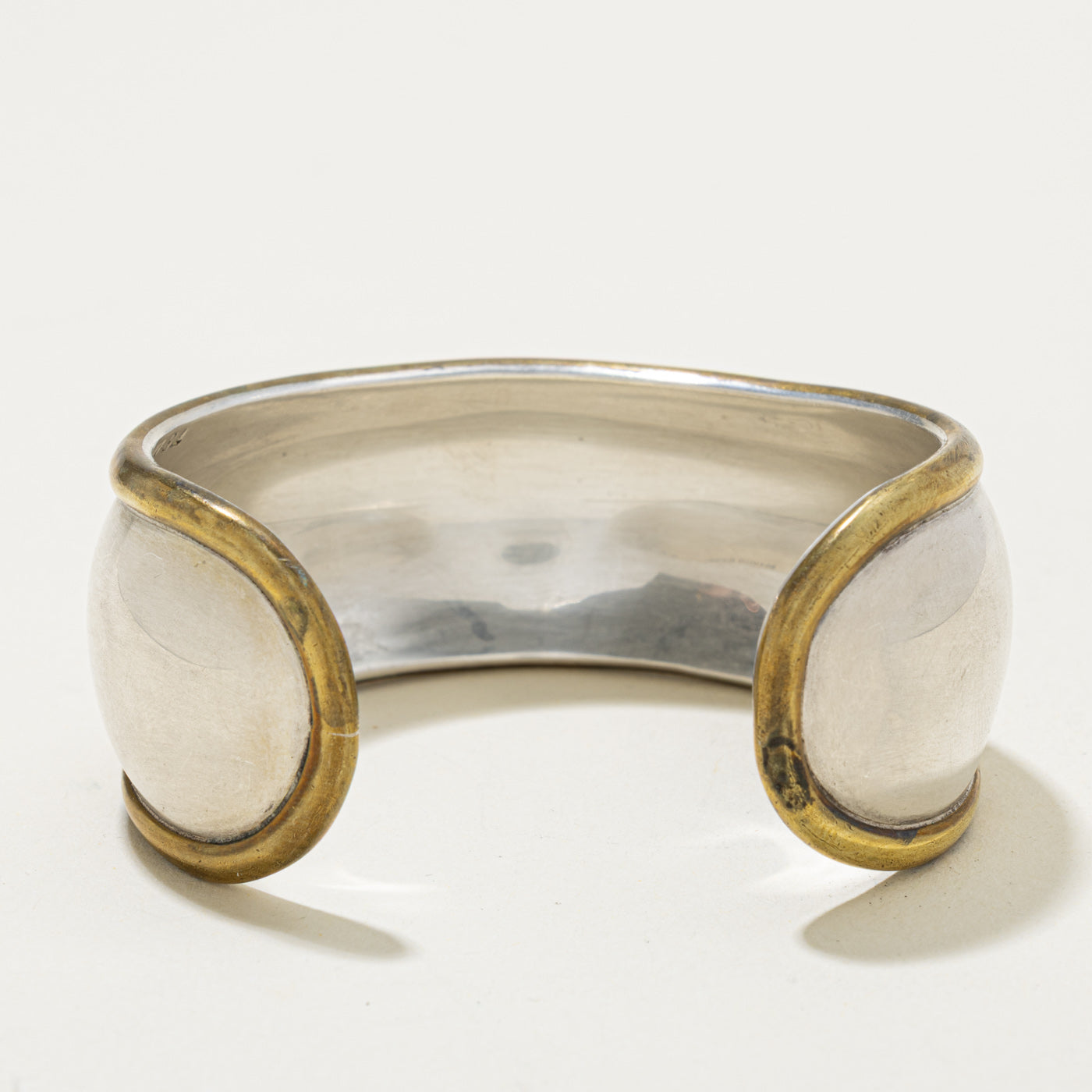 Sterling Silver Cuff Bracelet with Brass Accents | 6"