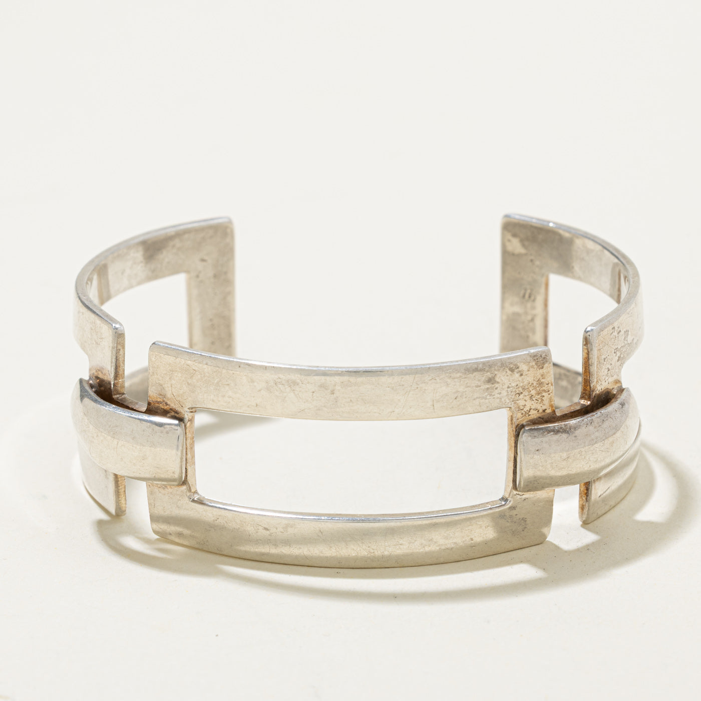 Sterling Silver Openwork Geometric Cuff Bracelet | 5.5"