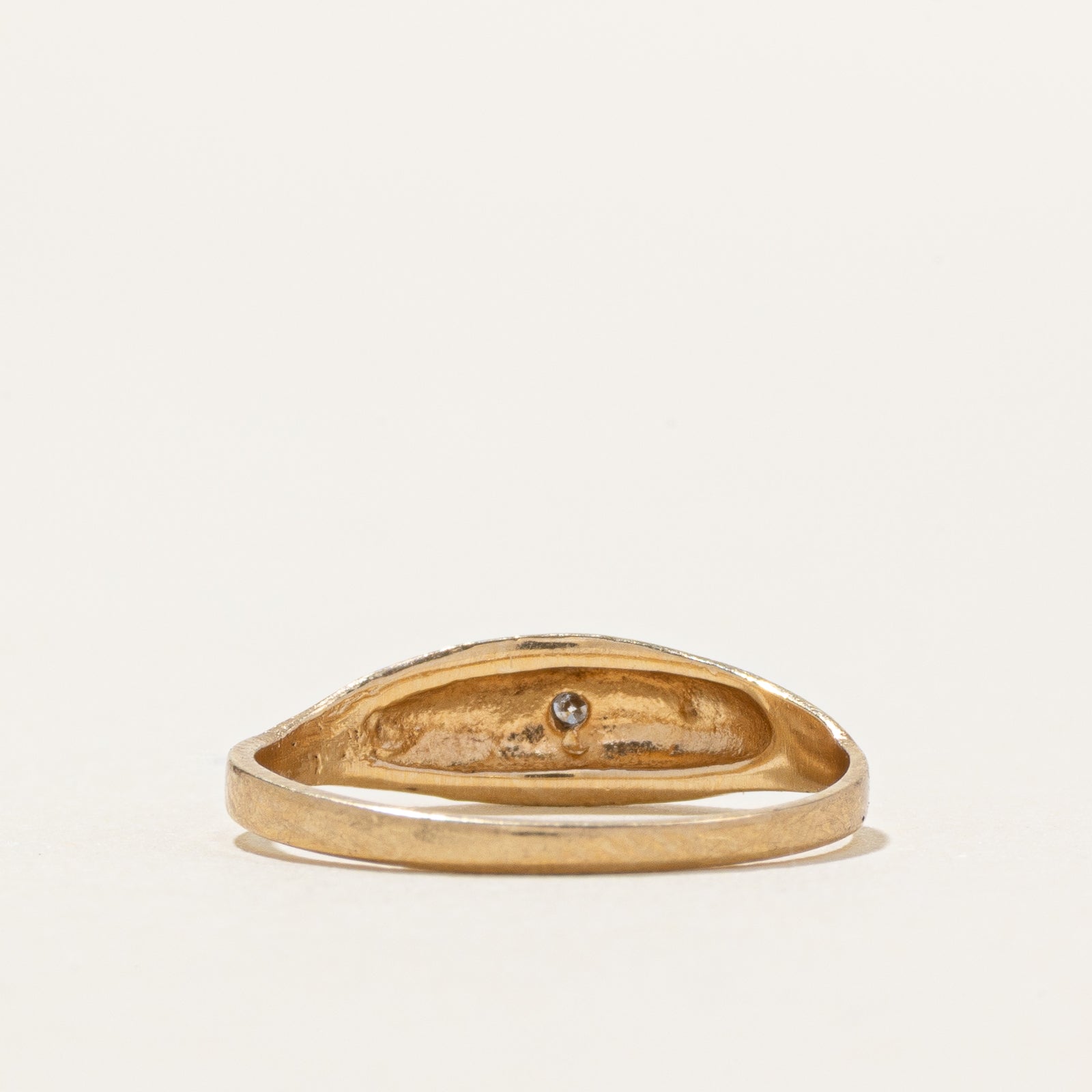 Bague dôme en diamant fin | 0,01 ct | Taille 4,5