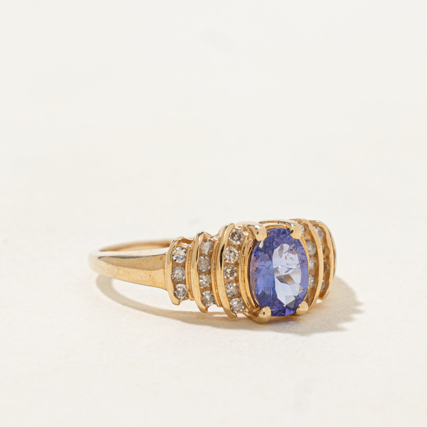 Tanzanite & Diamond Multi Column Ring | 0.6ct, 0.24ctw | SZ 7.0 |
