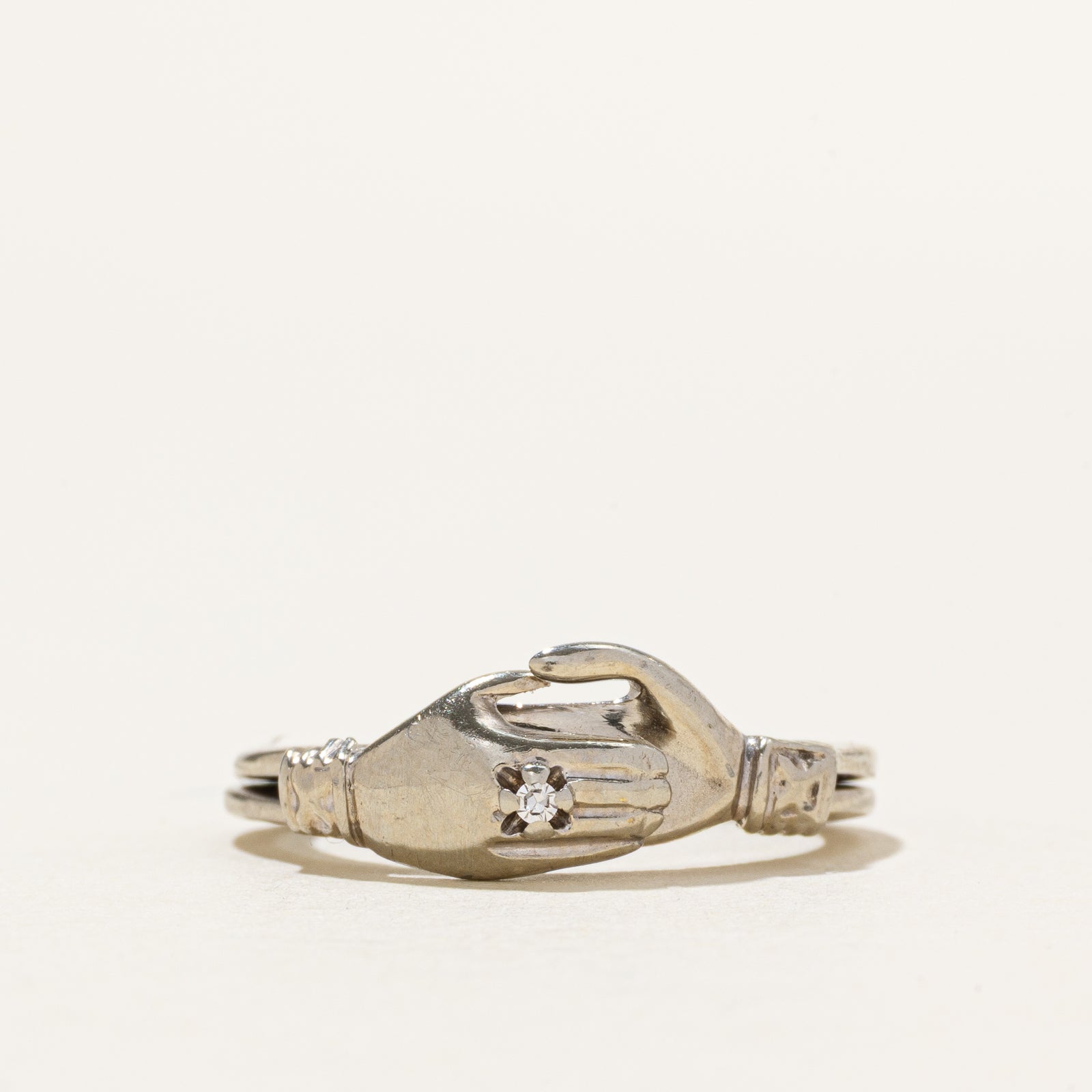 Bague Mains en Main Diamant | 0,01 ct | Taille 6,25