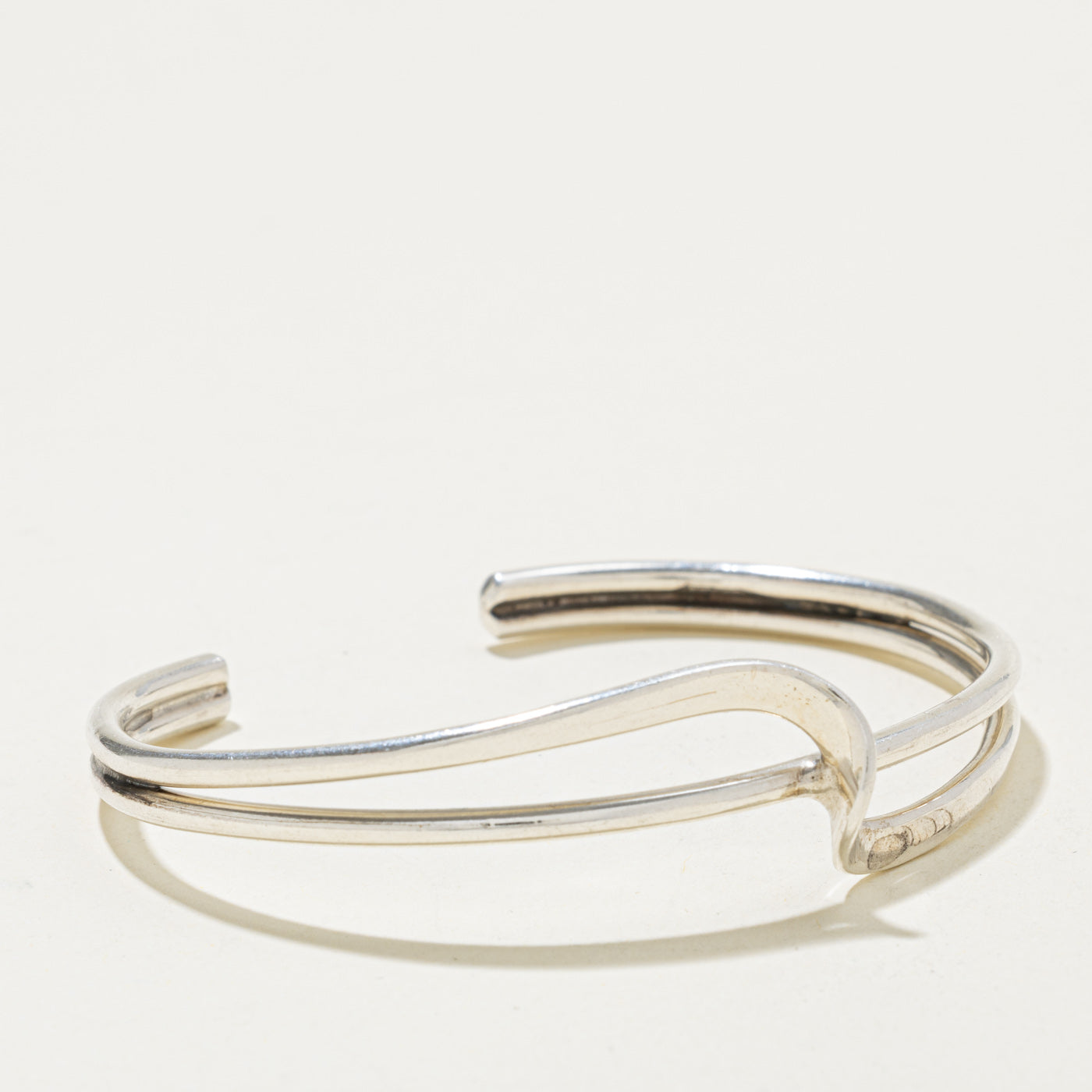 Sterling Silver Abstract Cuff Bracelet | 6"