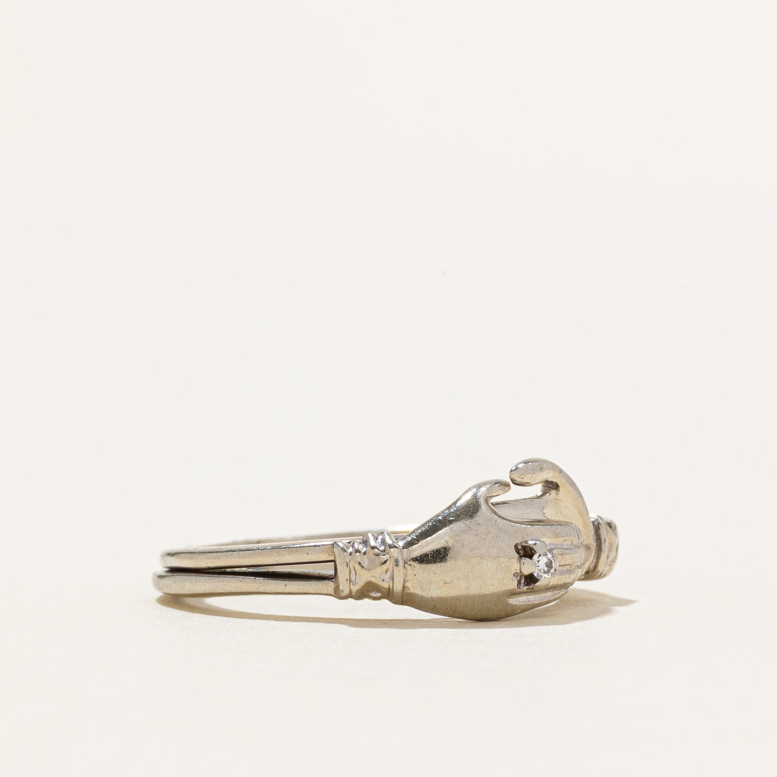 Bague Mains en Main Diamant | 0,01 ct | Taille 6,25