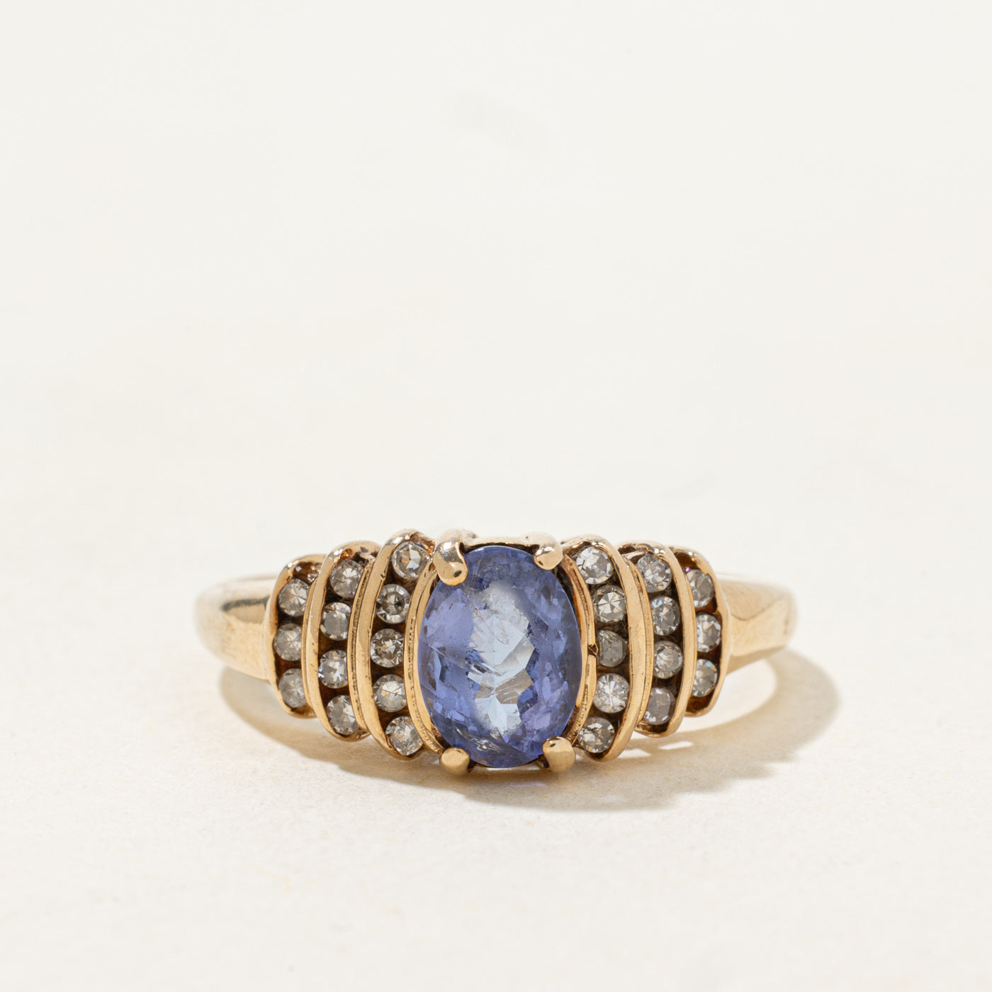 Tanzanite & Diamond Multi Column Ring | 0.6ct, 0.24ctw | SZ 7.0 |