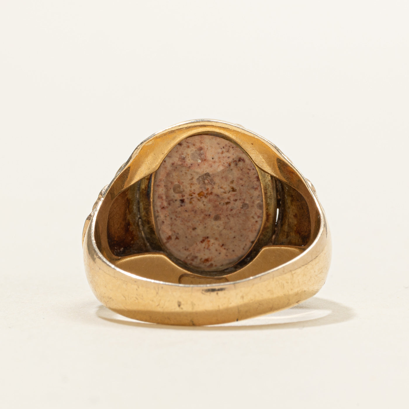 Bague cocktail vintage en opale boulder canadienne gravée | 7,00 ct | Taille 11,5