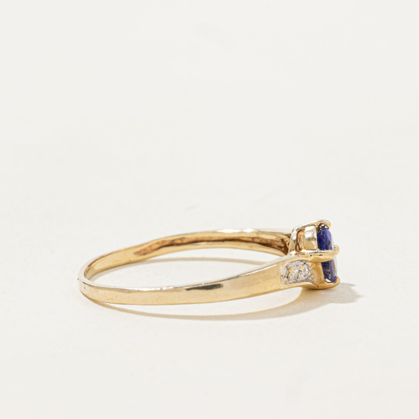 Oval Cut Tanzanite & Diamond Bypass Ring | 0.3ct, 0.03ctw | SZ 6.75 |
