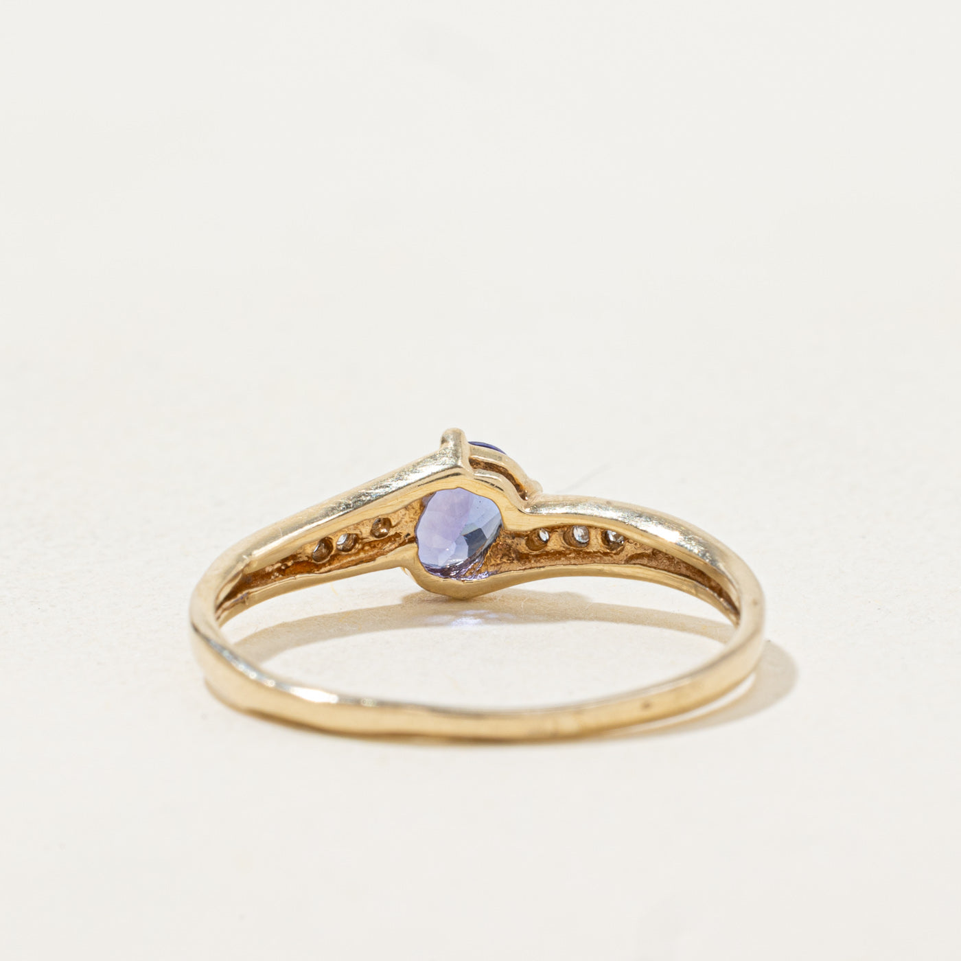 Oval Cut Tanzanite & Diamond Bypass Ring | 0.3ct, 0.03ctw | SZ 6.75 |