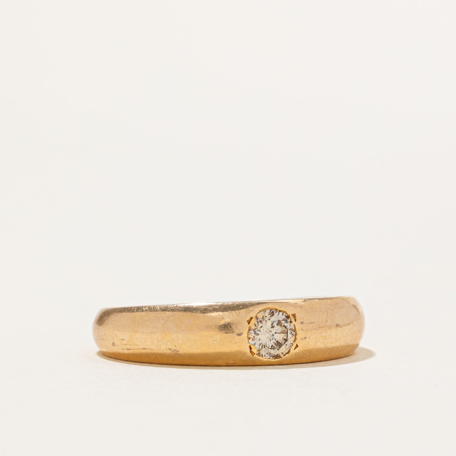 Flush Set Solitaire Diamond Band | 0.30ct | SZ 8.25
