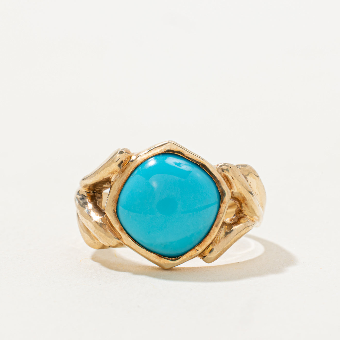 Bezel Set Turquoise Grooved Cocktail Ring | 2.5ct | SZ 5.25 |