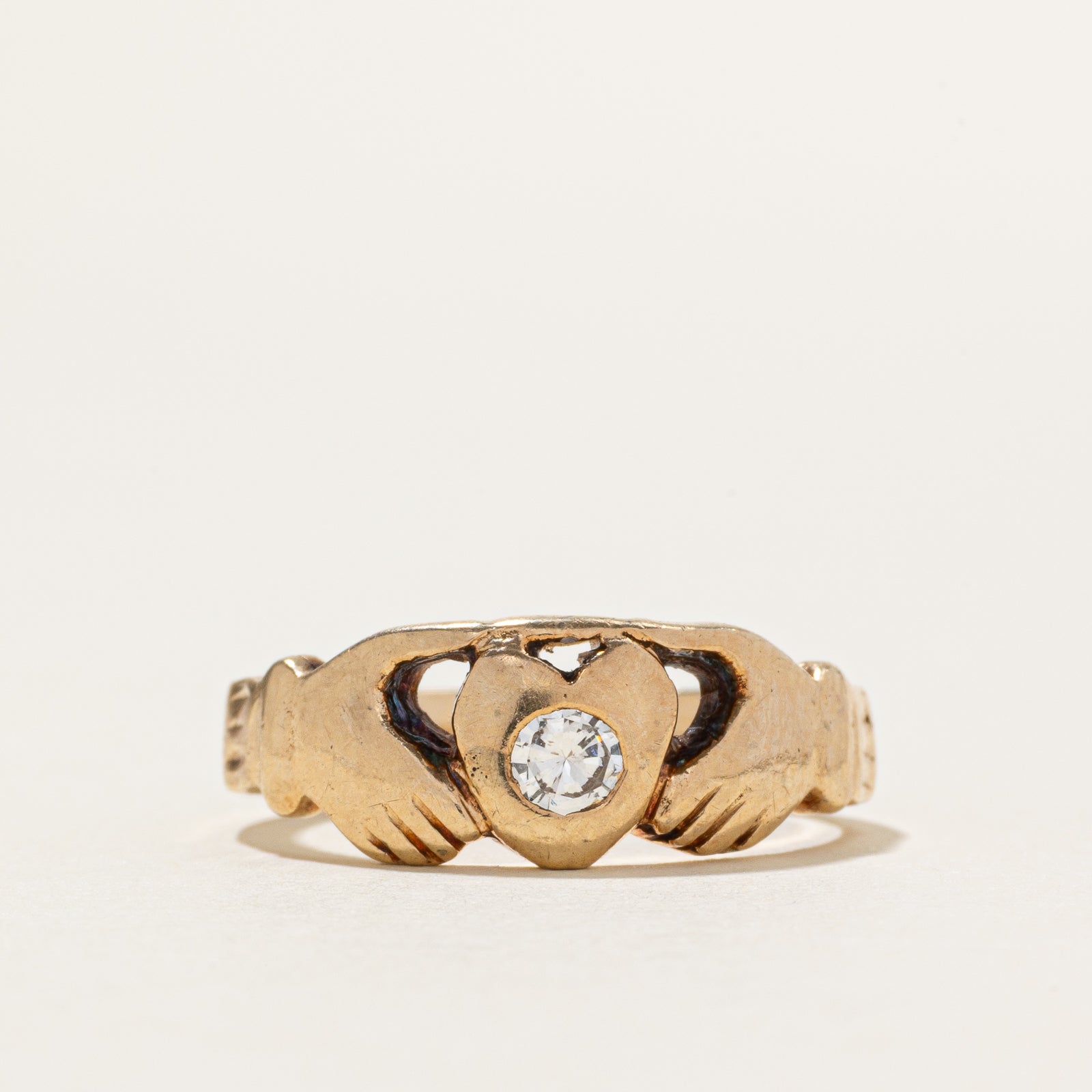Diamond Claddagh Ring | 0.12ct | SZ 7