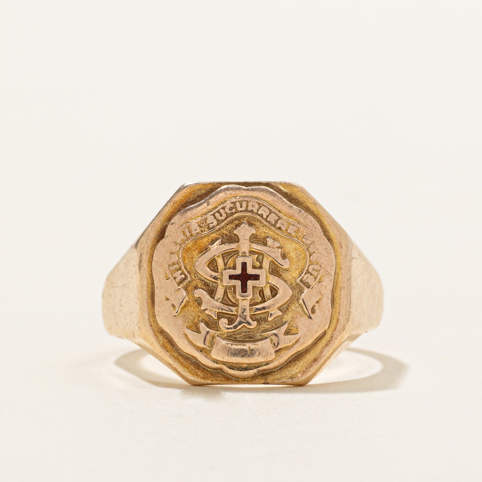 'Birks' Vintage 10k Yellow Gold Crest Ring | SZ 4.75