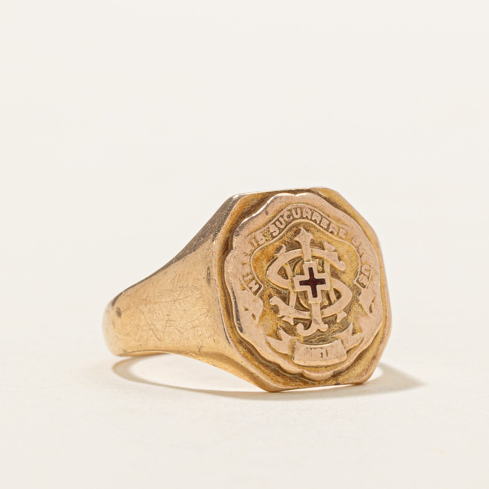 'Birks' Vintage 10k Yellow Gold Crest Ring | SZ 4.75