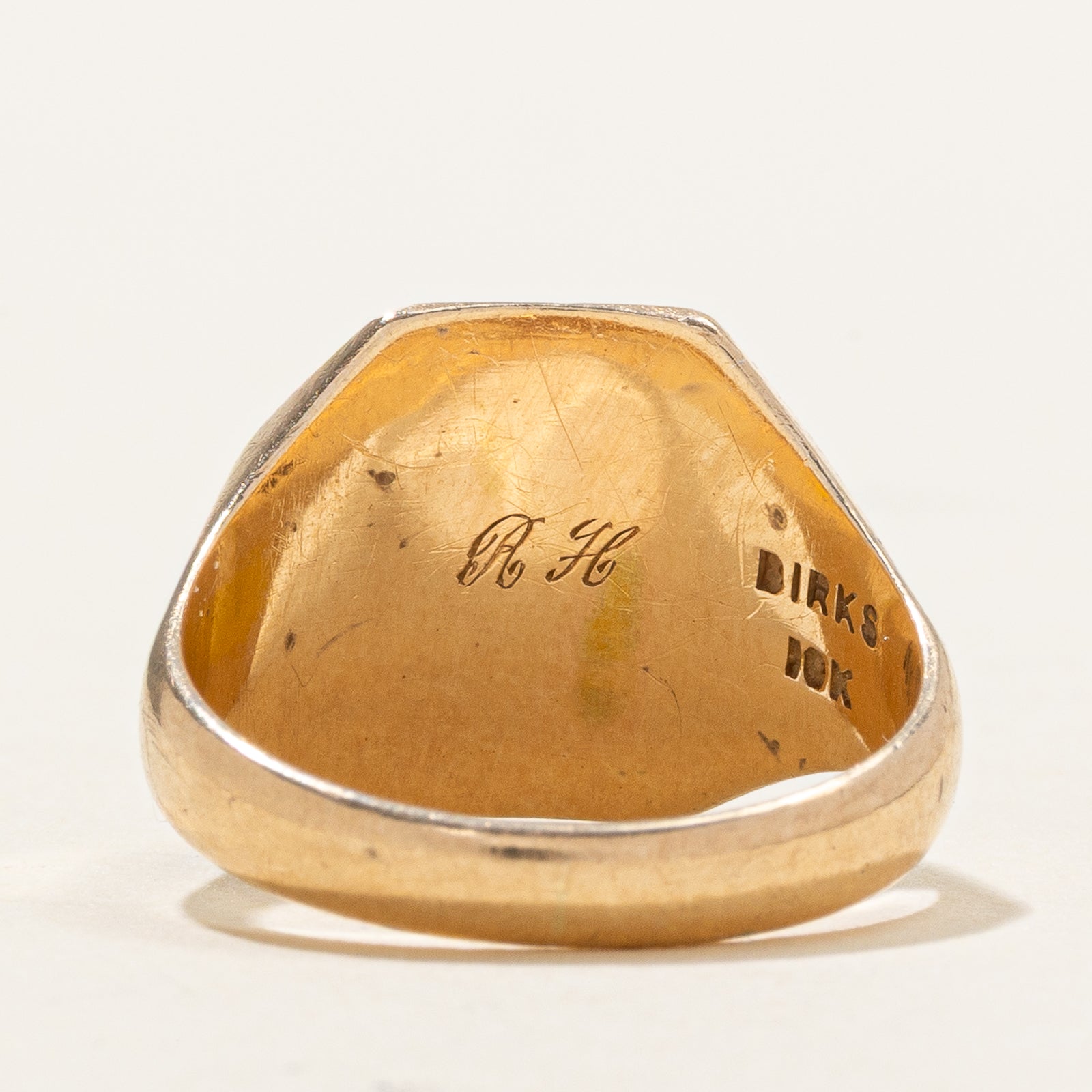'Birks' Vintage 10k Yellow Gold Crest Ring | SZ 4.75
