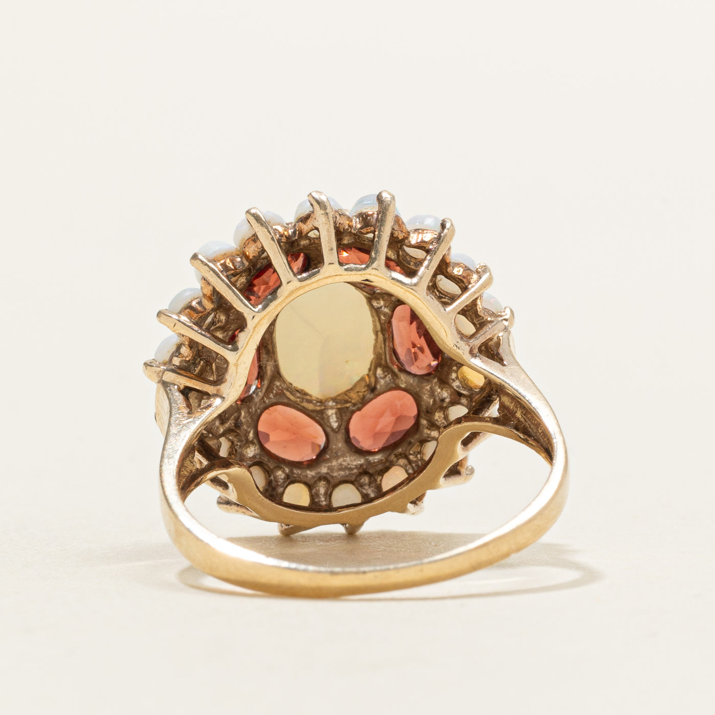 Opal & Garnet Floral Cluster Cocktail Ring | 2.42ctw | SZ 5.75