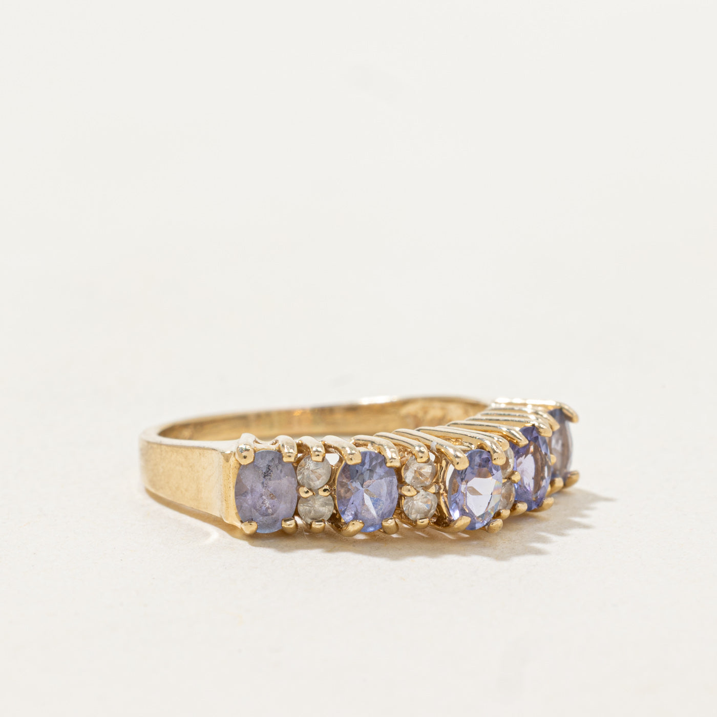 Five Stone Tanzanite & Diamond Ring | 0.6ctw, 0.16ctw | SZ 6.0 |