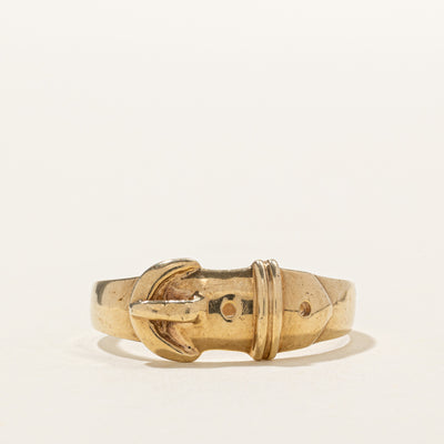 United Kingdom 9k Yellow Gold Buckle Ring | SZ 13