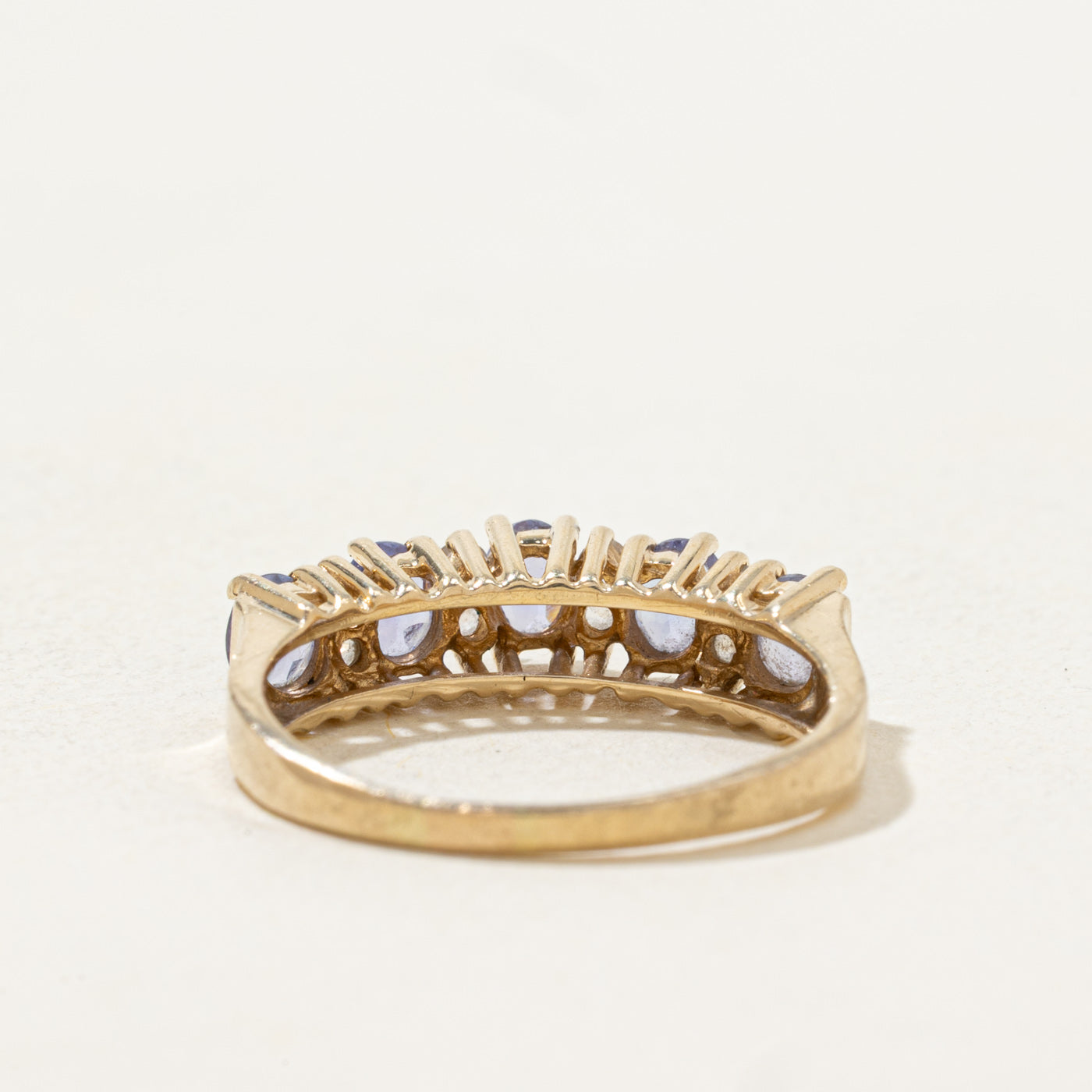 Five Stone Tanzanite & Diamond Ring | 0.6ctw, 0.16ctw | SZ 6.0 |