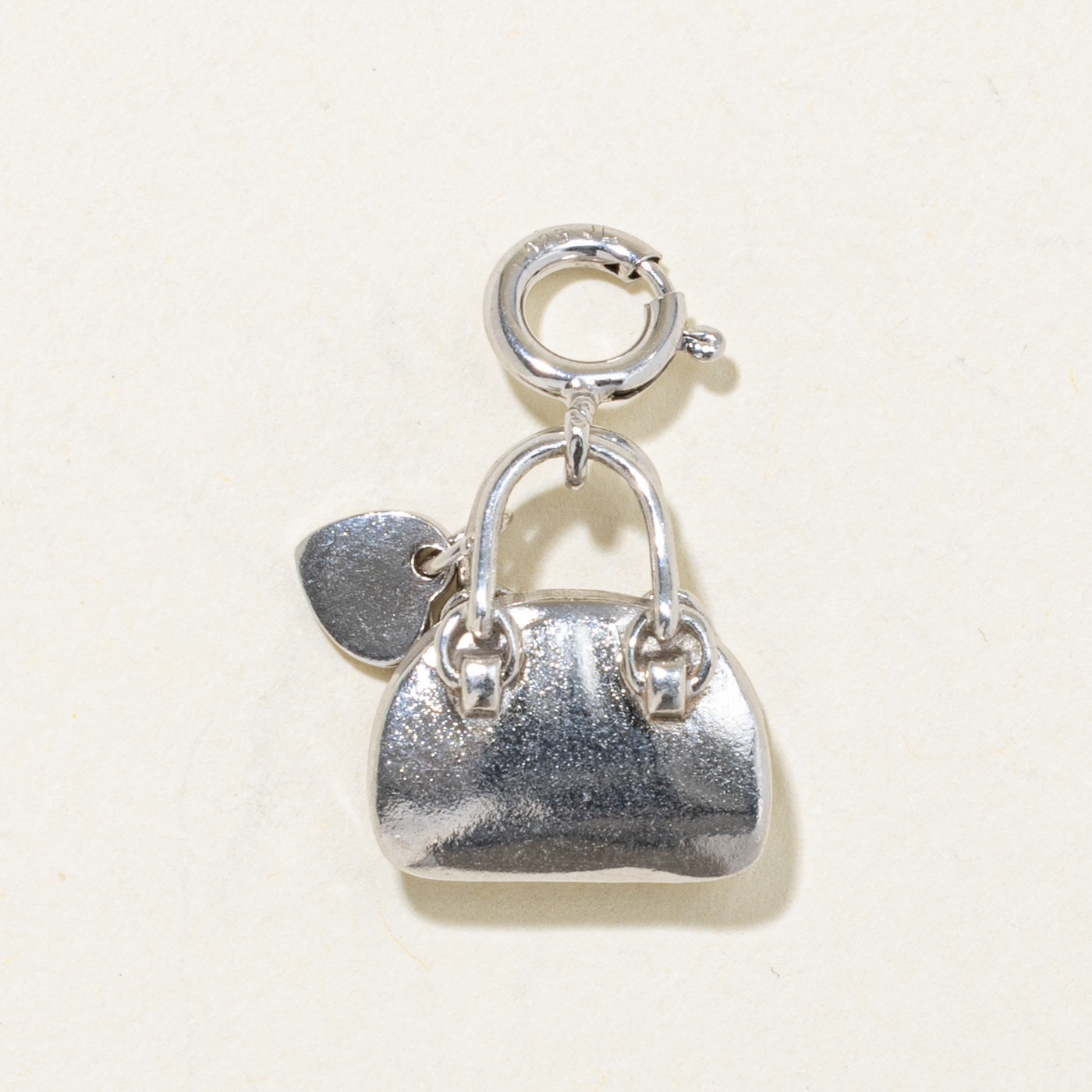 Sterling Silver Handbag & Heart Charm