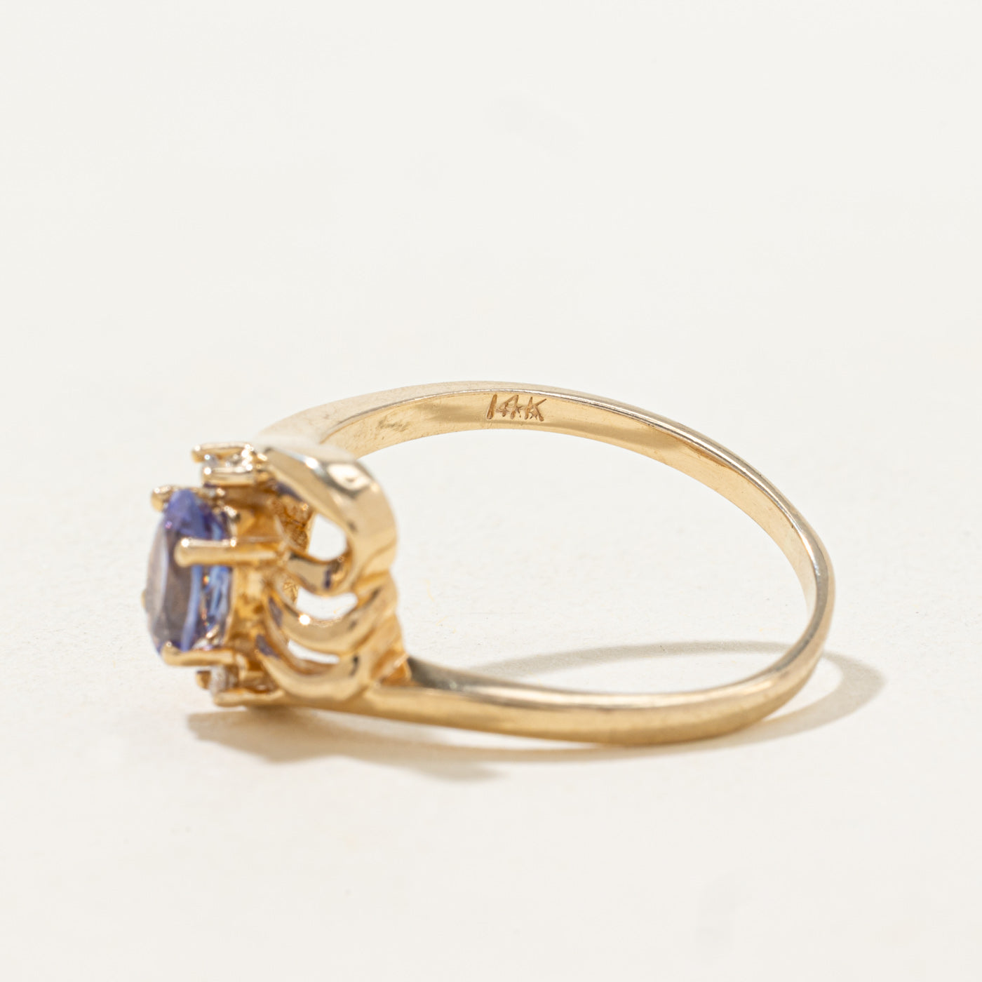 Tanzanite & Diamond Twisted Bypass Ring | 0.67ct, 0.02ctw | SZ 7.75 |