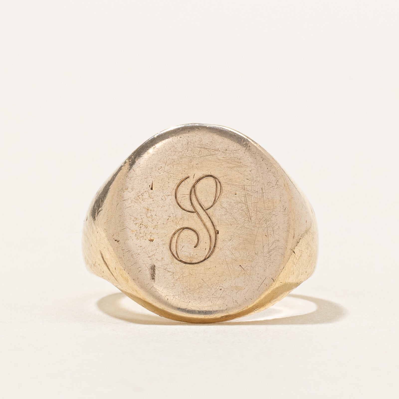 10k Yellow Gold "S" Initial Signet Ring | SZ 2.75