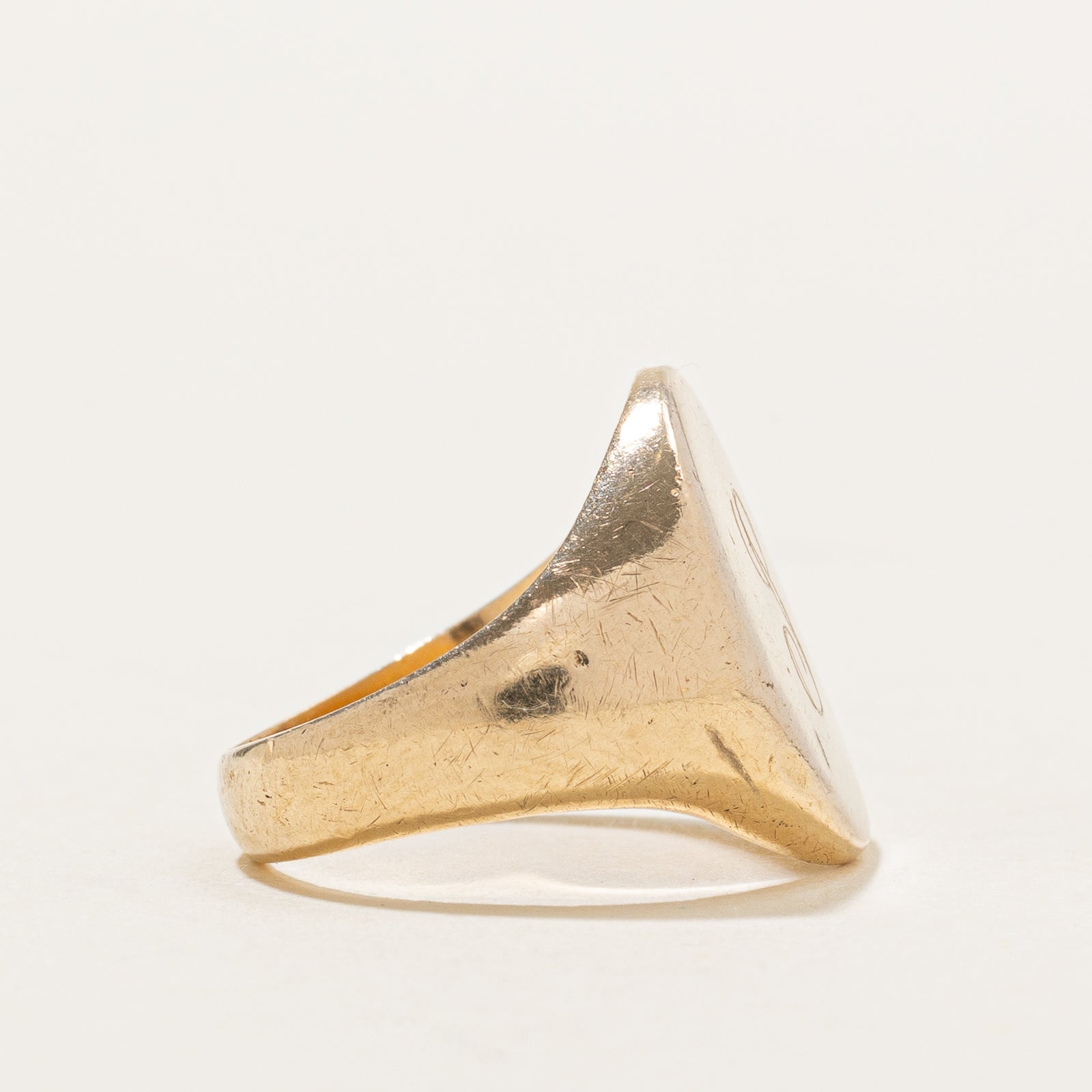 10k Yellow Gold "S" Initial Signet Ring | SZ 2.75