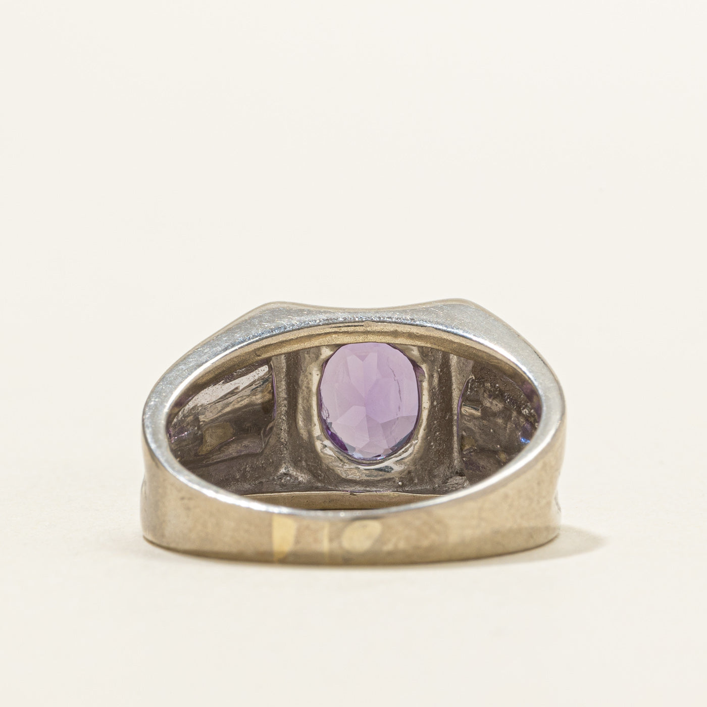 Oval Cut Purple Sapphire Textured Chunky Ring | 1.80ct | SZ 8.25