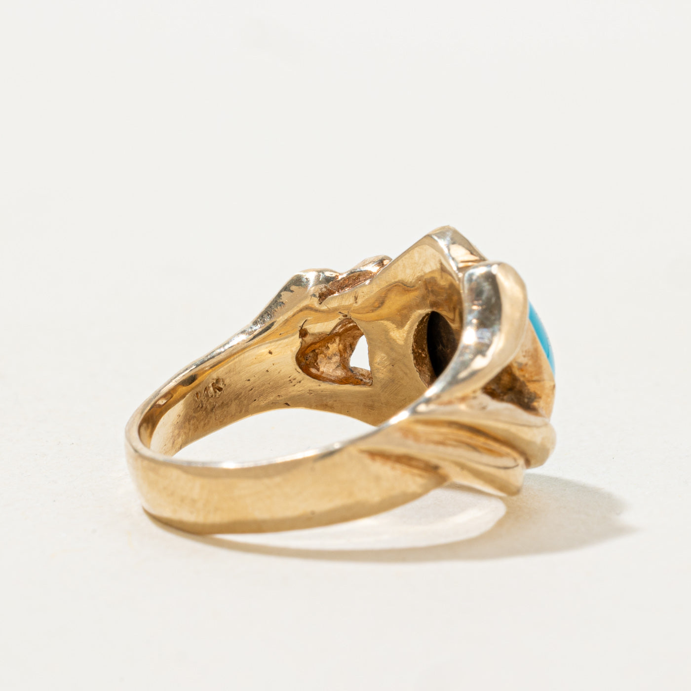 Bezel Set Turquoise Grooved Cocktail Ring | 2.5ct | SZ 5.25 |