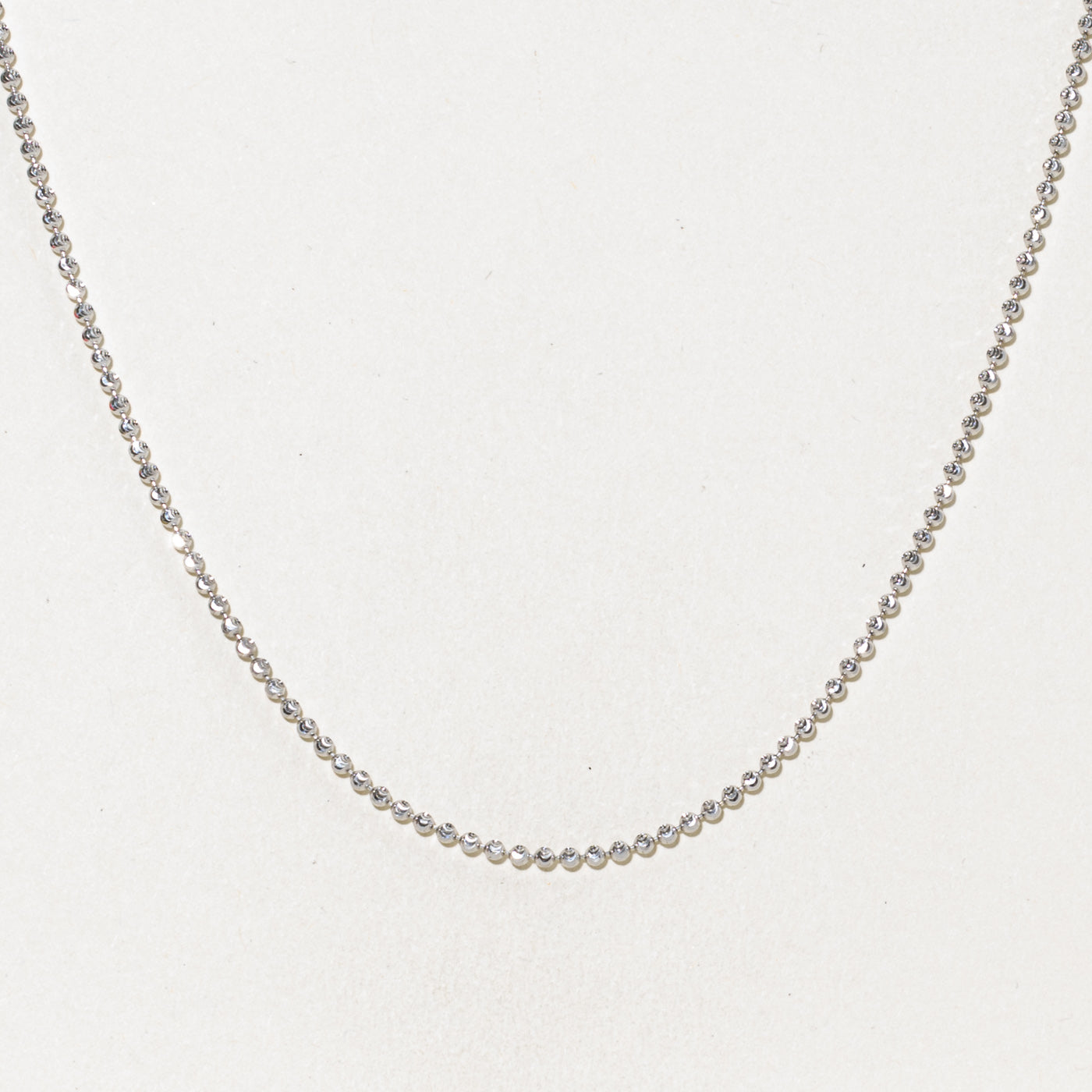 10k White Gold Bead Chain | 26.5"