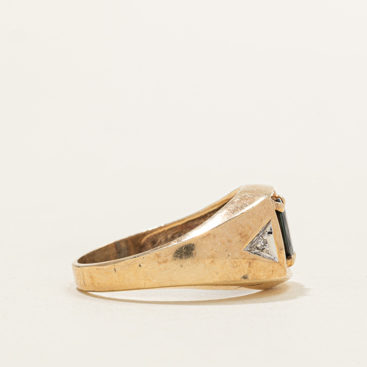 Bague géométrique épaisse ornée de saphirs et de diamants | 1,00 ct, 0,01 ct au total | Taille 8,25