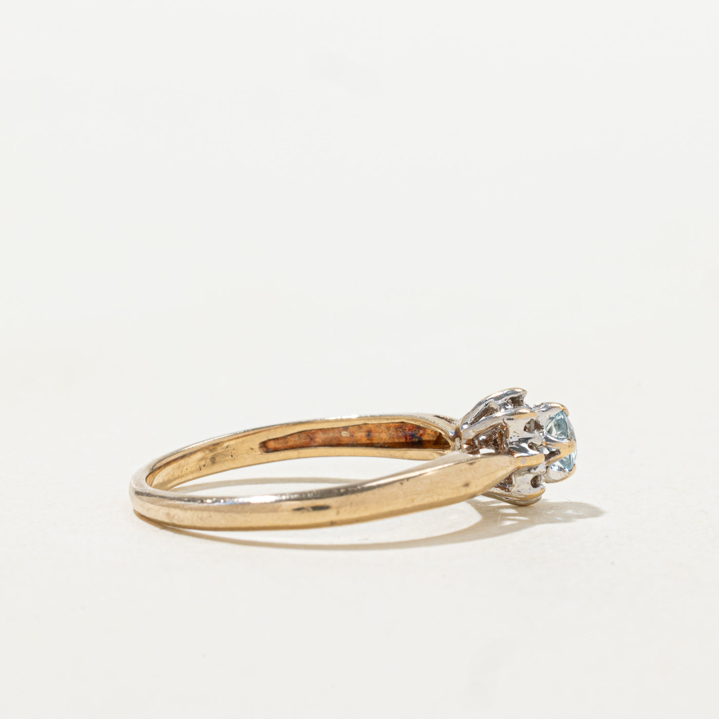 Aquamarine & Diamond Petal Ring | 0.08ct, 0.02ctw | SZ 6.25 |