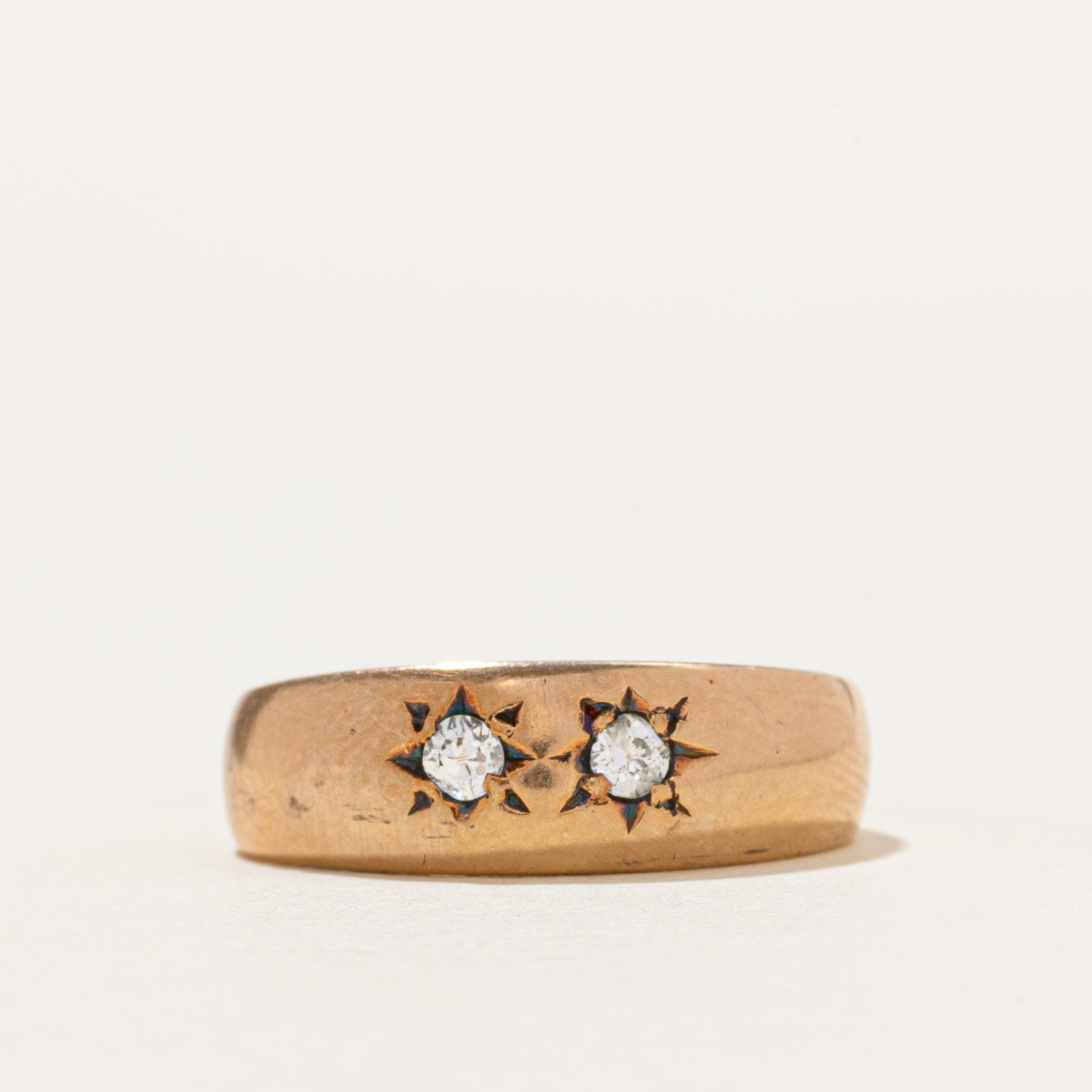 Star Set Two Stone Diamond Band | 0.12ctw | SZ 6.75