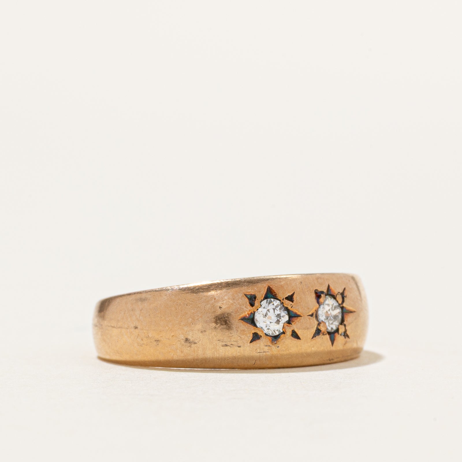 Star Set Two Stone Diamond Band | 0.12ctw | SZ 6.75