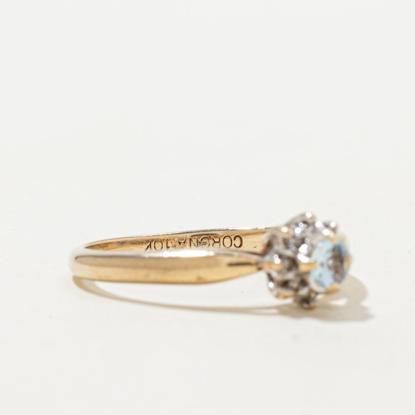 Aquamarine & Diamond Petal Ring | 0.08ct, 0.02ctw | SZ 6.25 |