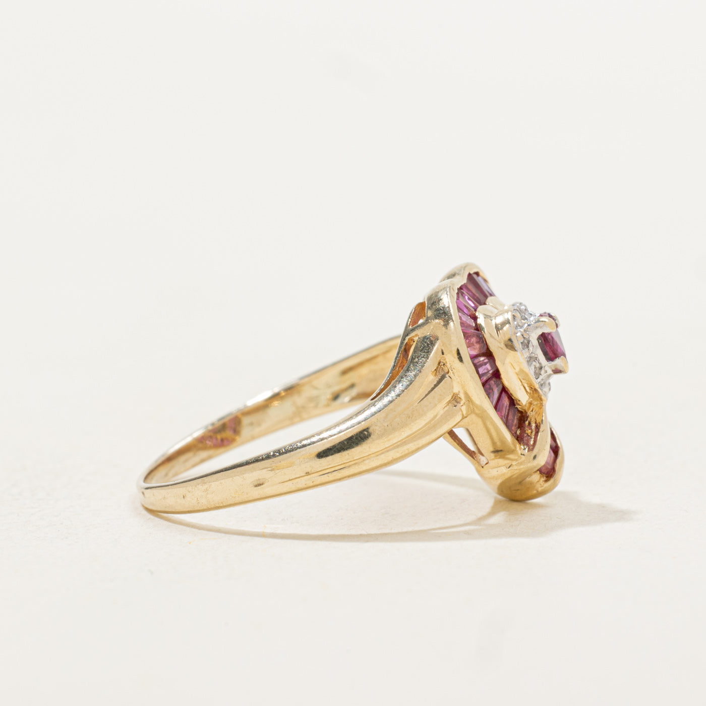 Ruby & Diamond Heart Halo Ring | 0.42ctw, 0.07ctw | SZ 6.75 |