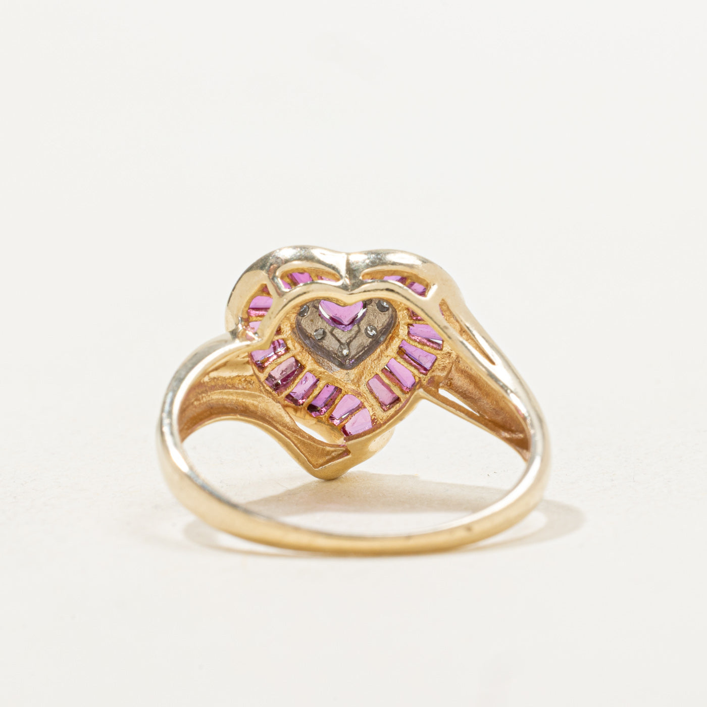 Ruby & Diamond Heart Halo Ring | 0.42ctw, 0.07ctw | SZ 6.75 |