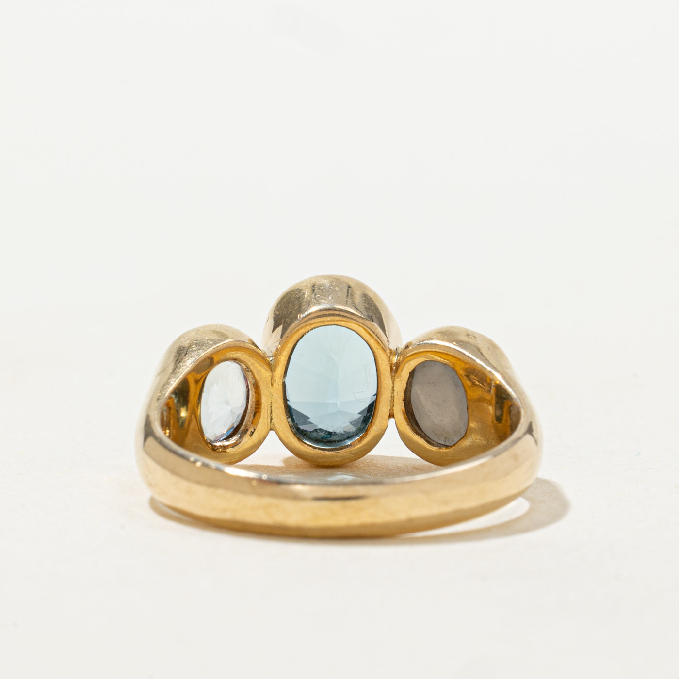 Multi Gemstone Three Stone Bezel Set Ring | 3.58ctw | SZ 6.0 |