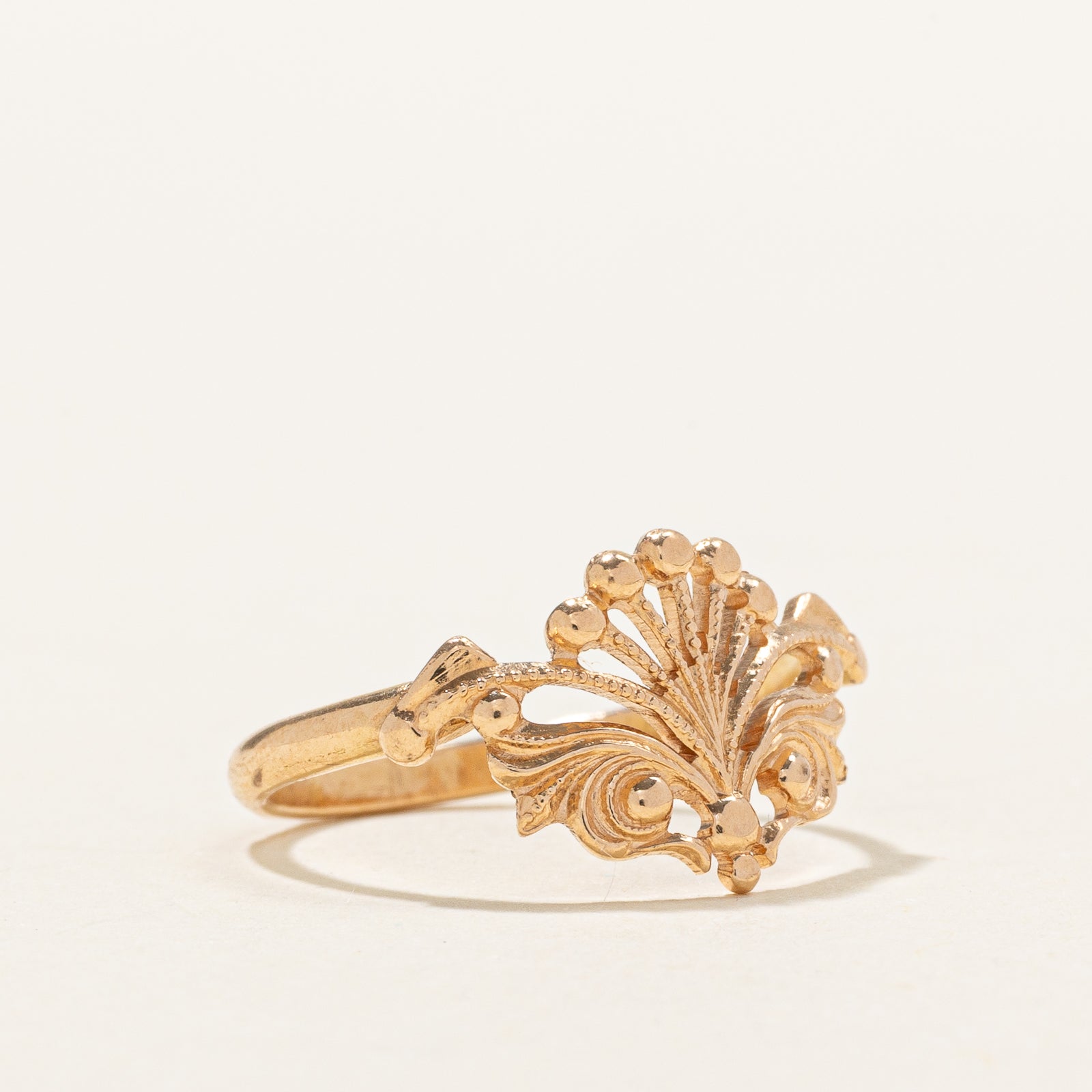 1992 Belarus 14k Rose Gold Thin Openwork Ring | SZ 5.5