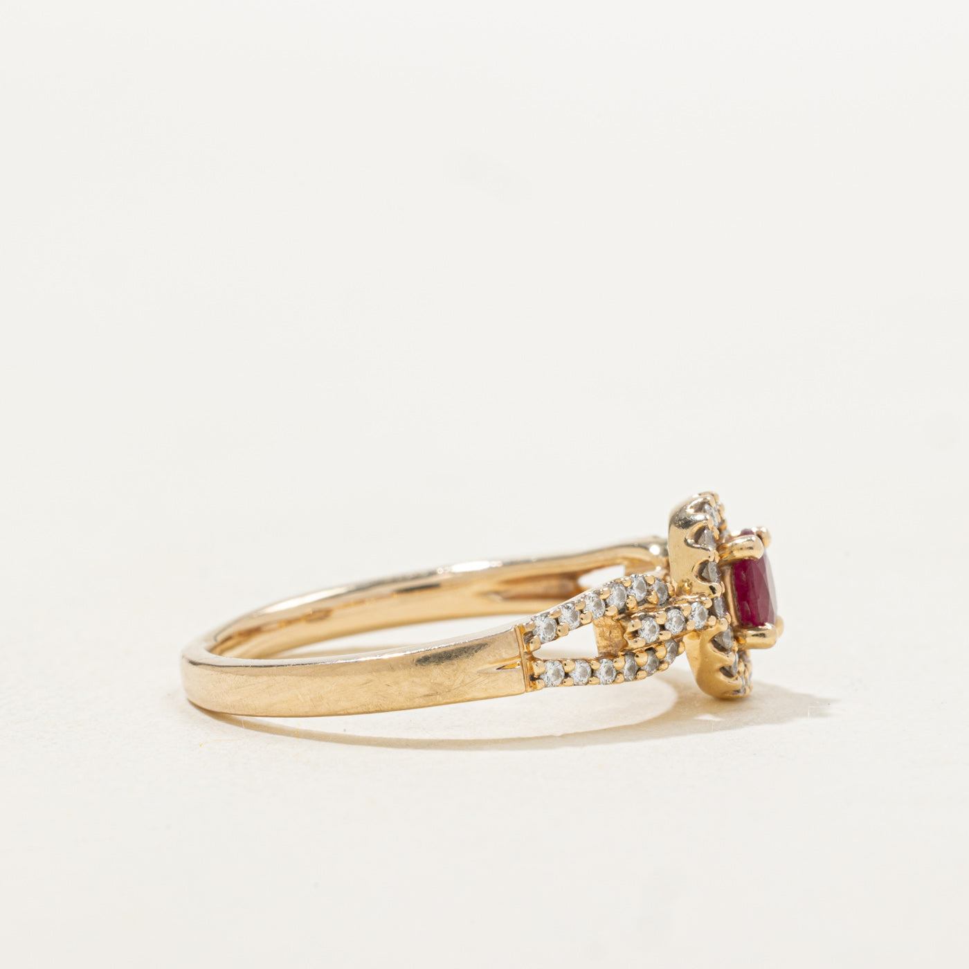 Ruby & Diamond Open Halo Ring | 0.46ct, 0.17ctw | SZ 7.75 |