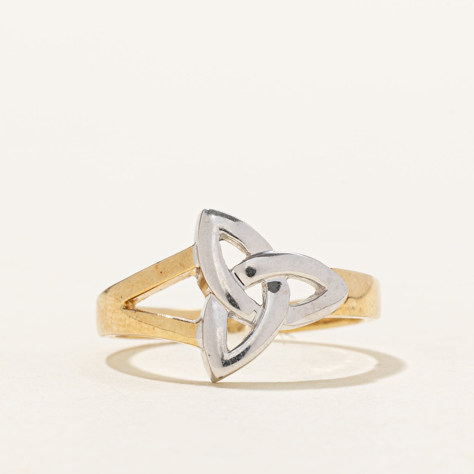 Dublin 14k Two Tone Gold Celtic Ring | SZ 6
