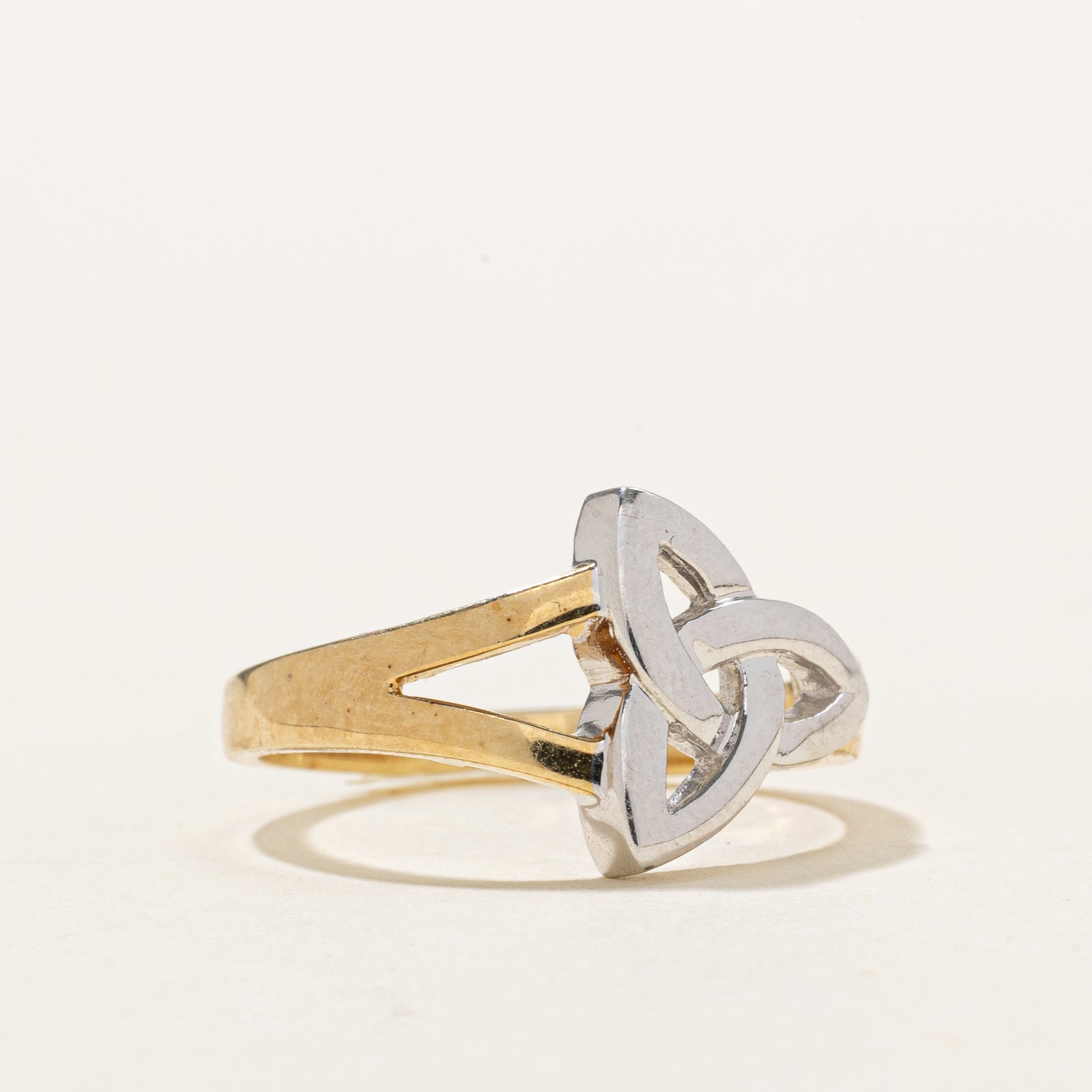 Dublin 14k Two Tone Gold Celtic Ring | SZ 6