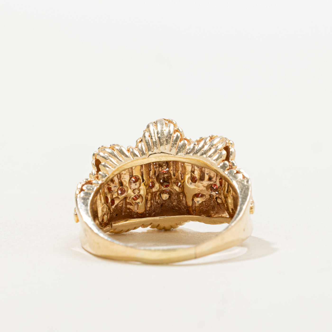 Garnet Cluster Textured Cocktail Ring | 0.88ctw | SZ 7.75 |