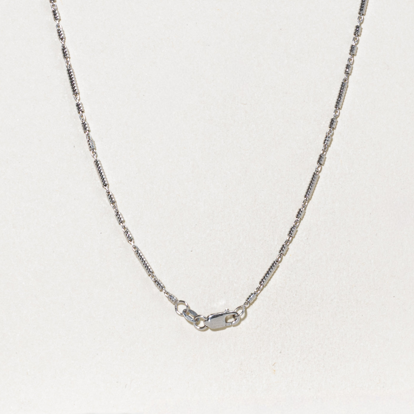 14k White Gold Bar Link Chain | 15.75"