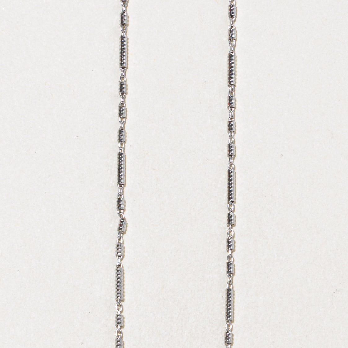 14k White Gold Bar Link Chain | 15.75"