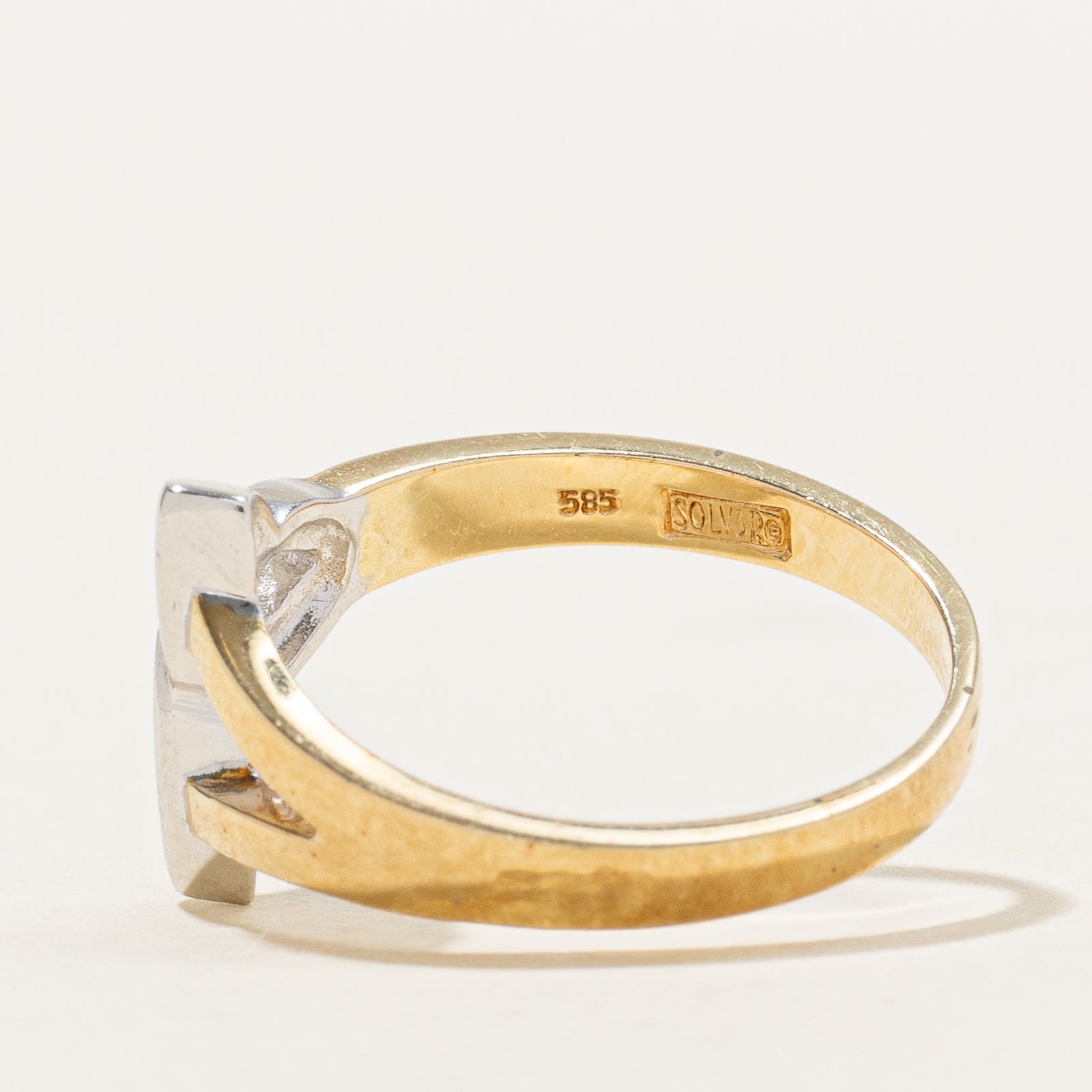 Dublin 14k Two Tone Gold Celtic Ring | SZ 6