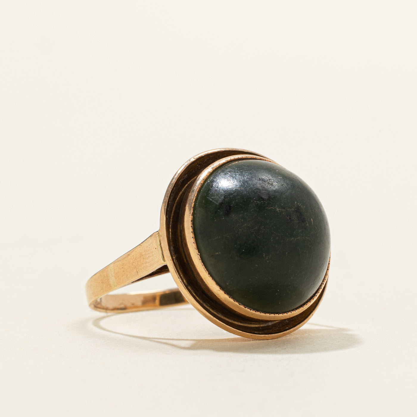 Cabochon Nephrite Jade Cocktail Ring | 10.00ct | SZ 6.25