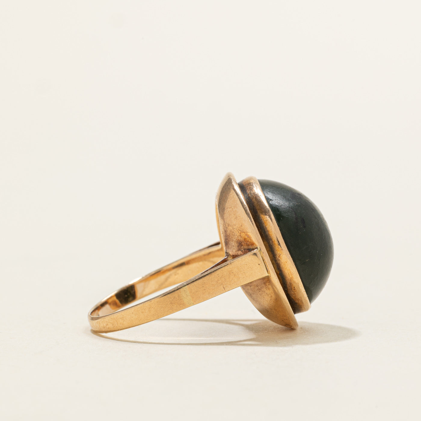 Cabochon Nephrite Jade Cocktail Ring | 10.00ct | SZ 6.25