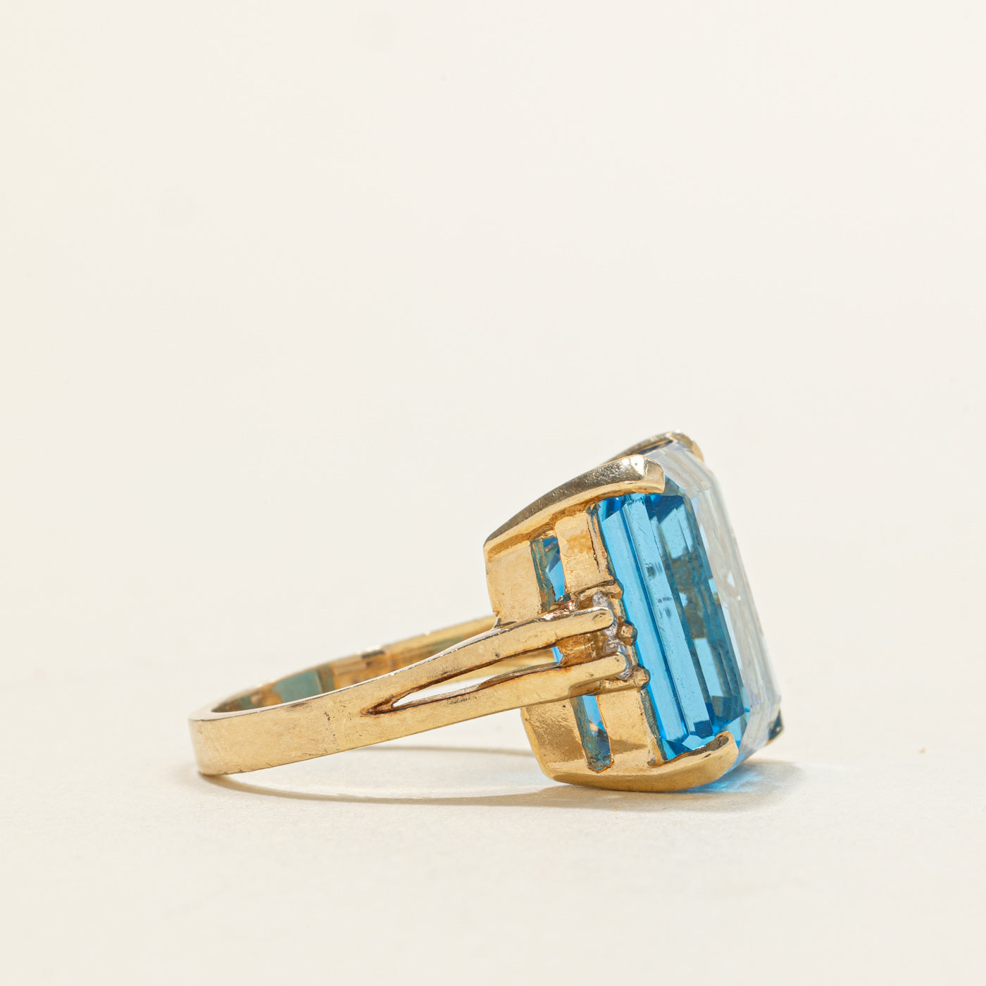Topaz & Diamond Accented Cocktail Ring | 13.00ct, 0.08ctw | SZ 4.5
