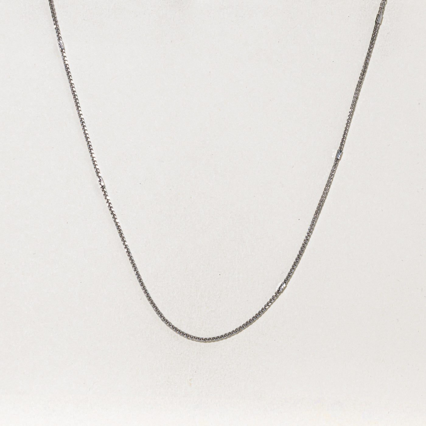 14k White Gold Foxtail Chain |  1.50mm | 17"